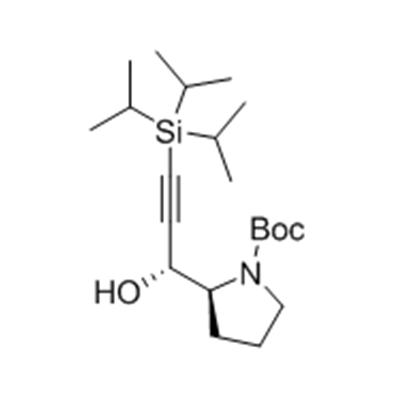 tert-butyl (S)-2-((R)-1-hydroxy-3-(triisopropylsilyl)prop-2-yn-1-yl)pyrrolidine-1-carboxylate