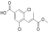 (E)-3,5-二氯-4-(3-甲氧基-2-甲基-3-氧代丙-1-烯-1-基)苯甲酸
