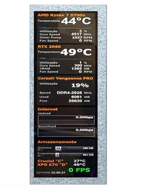 8.8 inch Bar LCD Panel 480*1920 300nits LCD display with wide temperature (HC088IX30048-F98）