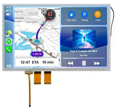 10.2 inch TN 800*480 resolution 60PIN RGB 250nits LCD with RTP (AT102TN03V.8V.1）