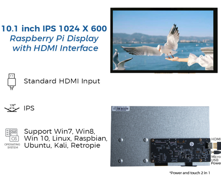 10.1 inch 1024x600 capactive touch HDMI display(HCIK101V.CC)