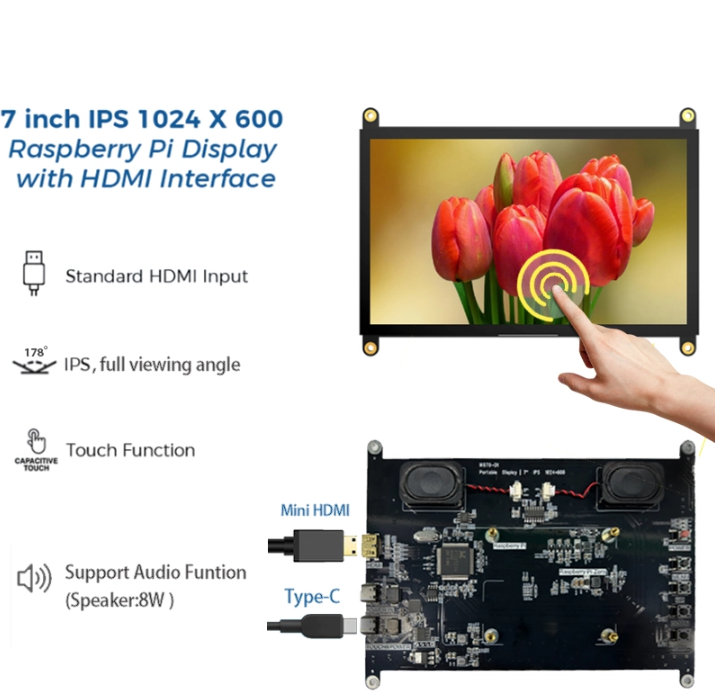 7 inch 1024x600 HDMI display
